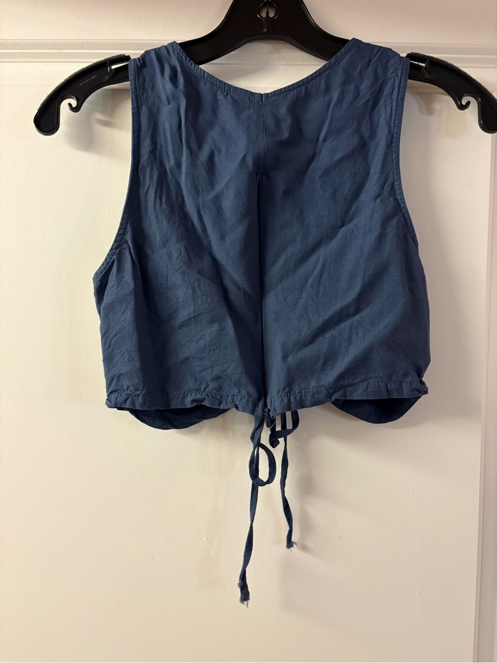 Valija Navy Ruched Drawstring Crop Top - Picture 2 of 3